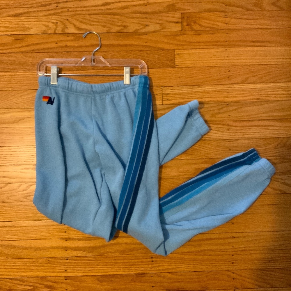 5 Stripe Blue Aviator Nation Sweatpants size small